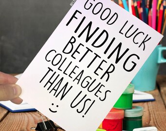 Funny New Job Card, Coworker Leaving, Good Luck, Congrats New Job Colleague Leaving Goodbye Leaving Job Funny Card Joke, Banter, Office PC40