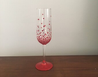Red Bubbles Champagne Flute