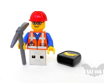 Lego worker usb 8/16/32/64GB - Memory Stick - Lego® original Minifigure - Emmet Lego Minifigure - Lego usb - The Lego movie - Flash drive
