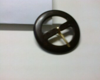 Round dark passage 2.5 cm plastic Brown Boucle * BO49 *.