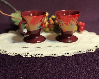 Expresso Liqueur Demittasse Cups (2) Harlequin Jester Musicians
