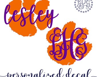 Clemson Decal, Clemson Tigers Decal, Clemson Yeti Decal, Clemson National Champions, Clemson University, Clemson Sticker, Clemson Car Decal