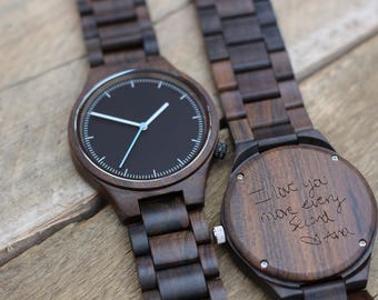 Wood Watch, Wooden Watch, Engraved Mens Watch, Mens Watch, Personalized Watch, Mens Wedding Watches, Wood Watches for Men, Boyfriend Gift