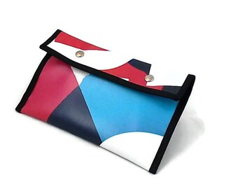 Pink, purple, blue, white pencil/cosmetic case