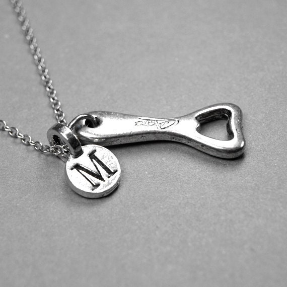 Bottle Opener Necklace beer opener charm silver plated