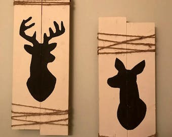 Rustic Doe and Buck Wall Decor