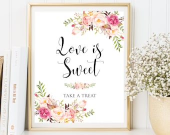 Love is Sweet, Love is Sweet Take a Treat Sign, Love is Sweet Download, Love is Sweet Wedding Sign, Printable Love is Sweet Sign, Sweet love