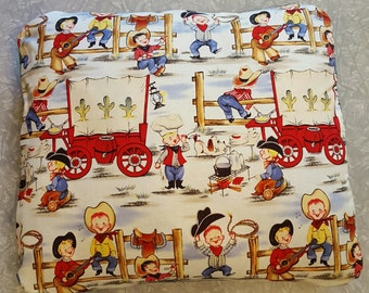 Vintage Style Cowboys Throw Pillow