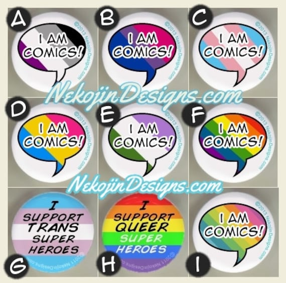 Lgbt Queer Comics Pride Pins I Am Comics Gay