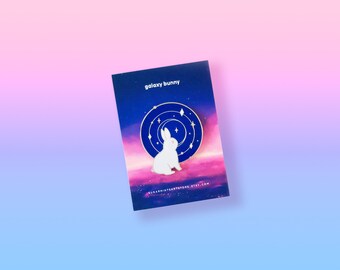 Galaxy Bunny Enamel Pin, Hard Enamel Pin, Lapel Pin, Cute Bunny Pin, Cute Lapel Pin