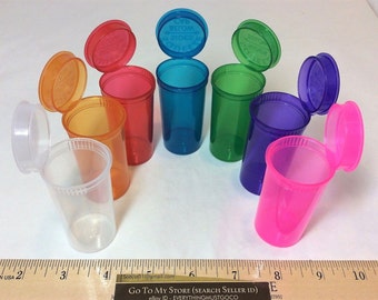 7 Colors 13 Dram Squeeze Pop Top Prescription Bottle Rx Medication Pills Air Tight Herb Stash Can Tube Stink Jar Odorless Medical Containers
