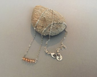 Faceted Czech Glass Rondel Bead Necklace