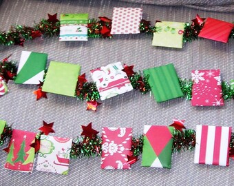 CUSTOM Tea Advent Calendar GARLAND Assorted Tea Wall Hanging Door Decoration Gift