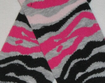Leg warmer, Infant -pink black animal print on grey background- infant leg warmer, newborn leg warmer, baby girl leg warmer, baby leg warmer