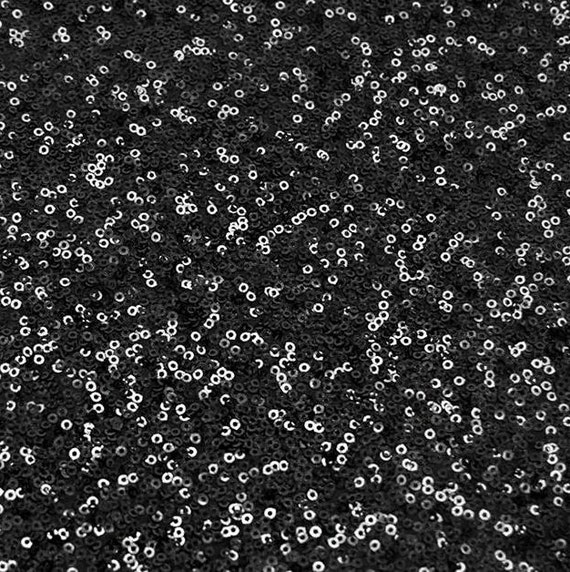 Black Sequin Fabric Glitters Sequins Fabric Silver Full