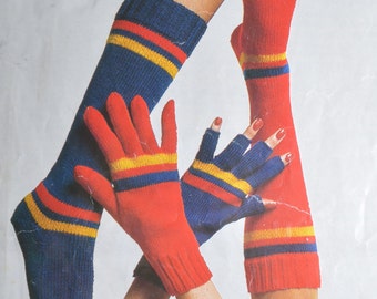 PDF socks with toes socks mittens mitts gloves vintage knitting pattern pdf INSTANT downloadpattern only pdf 1970s