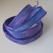 Hand Dyed Painted Habotai Silk Wrap Bracelet - blue purple - Fairy Ribbon - DIY wrap bracelet - Silk Bracelet - Ribbon Bracelet - Ribbon
