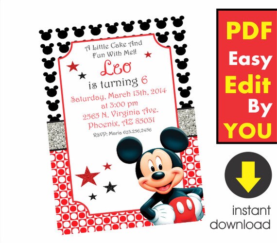 Free Mickey Mouse Invitations Download 10