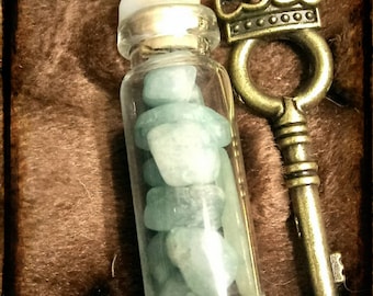 Aqua Marine Chakra/ Reiki Healing Glass Pendent