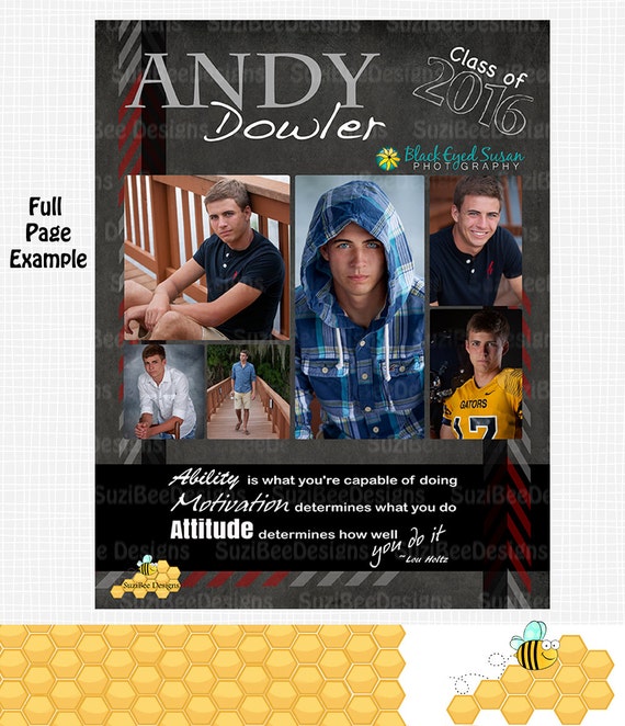 masculine yearbook ad high school senior middle school or yearbook senior ads flyer