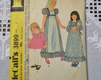 McCalls 3899 Sewing Pattern Girls Dress Size 8 DIY Sewing Vintage Sewing Pattern PanchosPorch