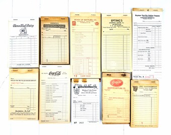 Vintage Receipt Set/Vintage Receipts /Vintage Receipt Set /Unused Vintage Receipts /Vintage Receipt Pack /Vintage Ephemera/ Ephemera Pack