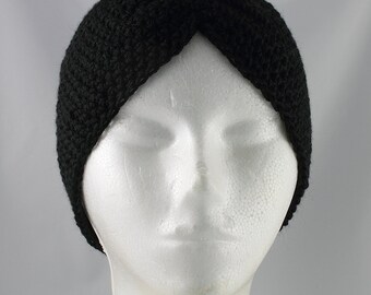 Black Turban Hat for Cancer Patients - Cancer Hat/Chemo Hat/Cancer Cap/Chemo Cap