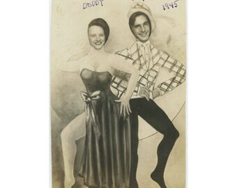 Arcade Prop Cut-Out: "Doddy & Rudy, 1945" Vintage Photo (77591)