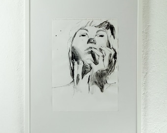 Original ink drawing, portrait