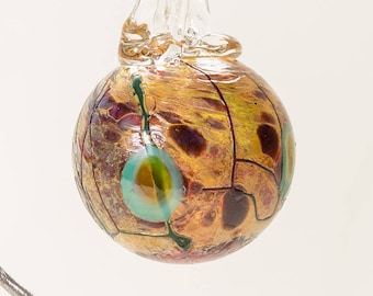 604126 Medium Hand Blown Hanging Art Glass Ball Decorative Ornament