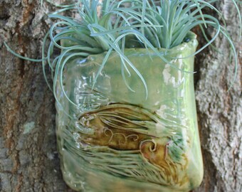 Leaping Hare Ceramic Wall Pocket