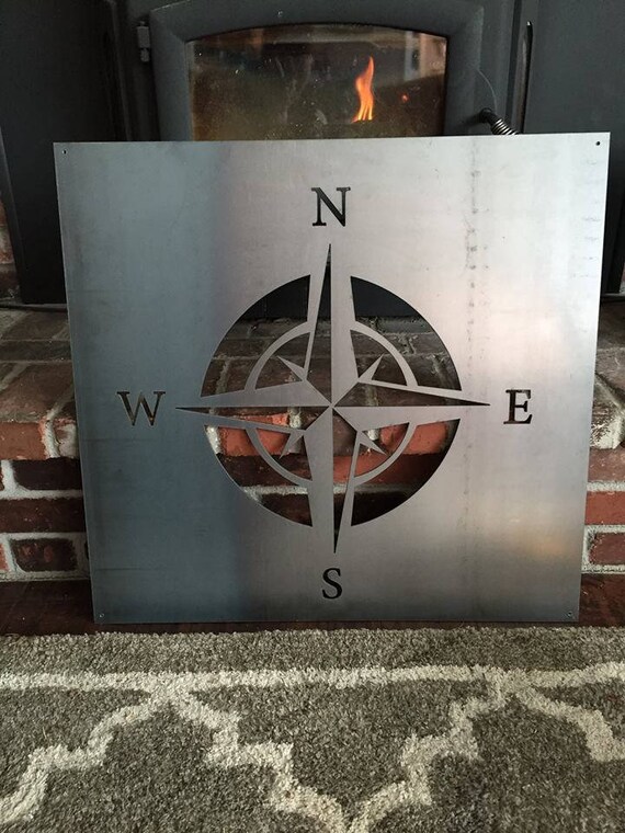 Nautical Compass Metal Steel Cutout Sign