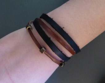 Bracelet 2 leather double straps