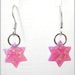 Sterling .925 Silver Earrings with Pink Opal Magen David Star
