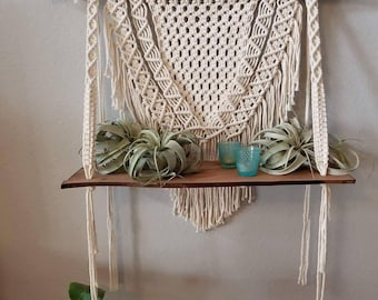 Macrame shelf, macrame wall hanging, shelf