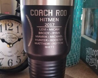 Engraved Coach Cup, Coach Tumbler, Coach Gift Idea, Tumbler with Spill Proof lid, Baseball Coach Gift, Football Coach, Soccer Coach, RTIC