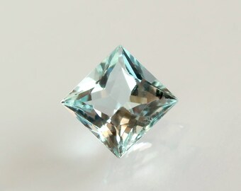 Princess cut aquamarine loose stone 2.44ct Faceted aquamarine Light blue stone Natural loose gemstone
