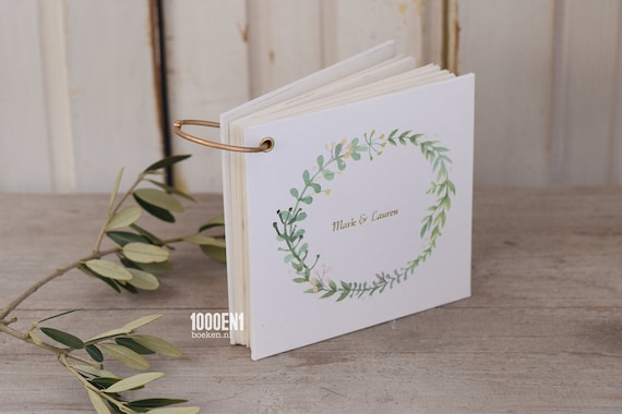 Gastenboek Bruiloft Botanical Gepersonaliseerd Met