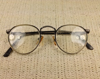 80's Engraved Antiqued Silver Eyeglasses
