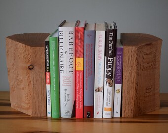She-Oak wood bookends handmade from reclaimed timber for books, CDs, DVDs etc