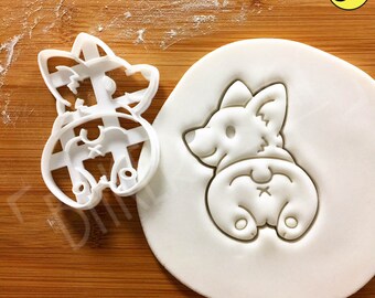 Corgi Butt cookie cutter | cute fluffy Pembroke Welsh dog butts biscuit fondant clay cutter コーギー 코기 one of a kind ooak | Bakerlogy