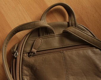 Aurielle Vintage 90er Jahre Beige Mini-Rucksack