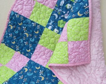 Patchwork baby blanket, stroller blanket, baby quilt, minky blanket