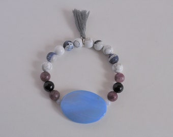 Worry Bracelet, Worry Stone, Worry Stone Bracelet, Anxiety Bracelet, Panic Attack Bracelet, Stretch Bracelet, Gemstone Bracelet