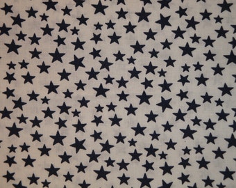Scattered Star Fabric | White With Navy Star Fabric | Quilt Fabric | Home Decor Fabric | Apparel Fabric | Americana Fabric