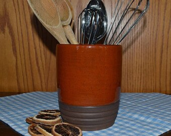Crock, pottery crock, kitchen crock, utensil holder, spoon holder, spoon crock, wine cooler