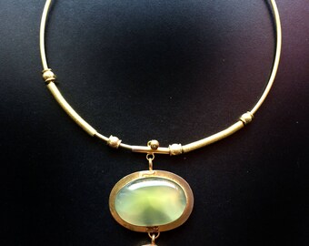 Gold Bib Necklace,Onyx Gemstone Necklace,Choker-Statement Jewelry,Wedding Jewelry,Rare Statement Necklace by Taneesi