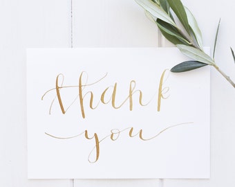 Handwritten Calligraphy Thank You Card