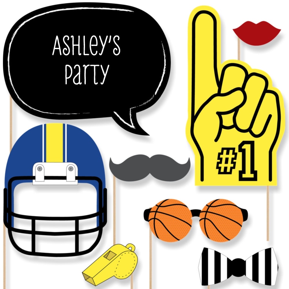 20 Sports Photo Booth Props All Star Team Photobooth Kit