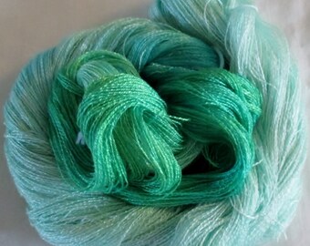 Hand dyed Tencel Yarn - 900 yds. Lace Wt. Tencel Yarn IRISH